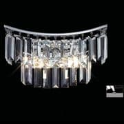 Guilden Wall Light in Polished Chrome and Crystal, Switched