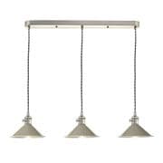 Hadano Antique Chrome 3 Light Pendant Bar with Taupe Shades - där HAD3661-06