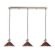Hadano Antique Chrome 3 Light Pendant Bar with Umber Brown Shades - där HAD3661-08