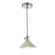 Hadano Antique Chrome Pendant with a Taupe Shade - där HAD0161-06