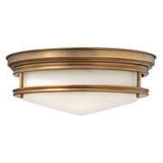 Hadley Flush Fitting in Brushed Bronze with an Etched Glass Shade - HINKLEY HK/HADLEY/F BR