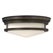 Hadley Flush Fitting in Oil Rubbed Bronze with an Etched Glass Shade - HINKLEY HK/HADLEY/F OZ