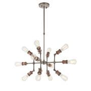 Hal 12 Light Pendant in Aged Copper and Aged Pewter - ENDON 81609