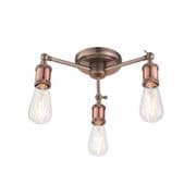 Hal 3 Light Fitting in Aged Copper and Aged Pewter - ENDON 76124