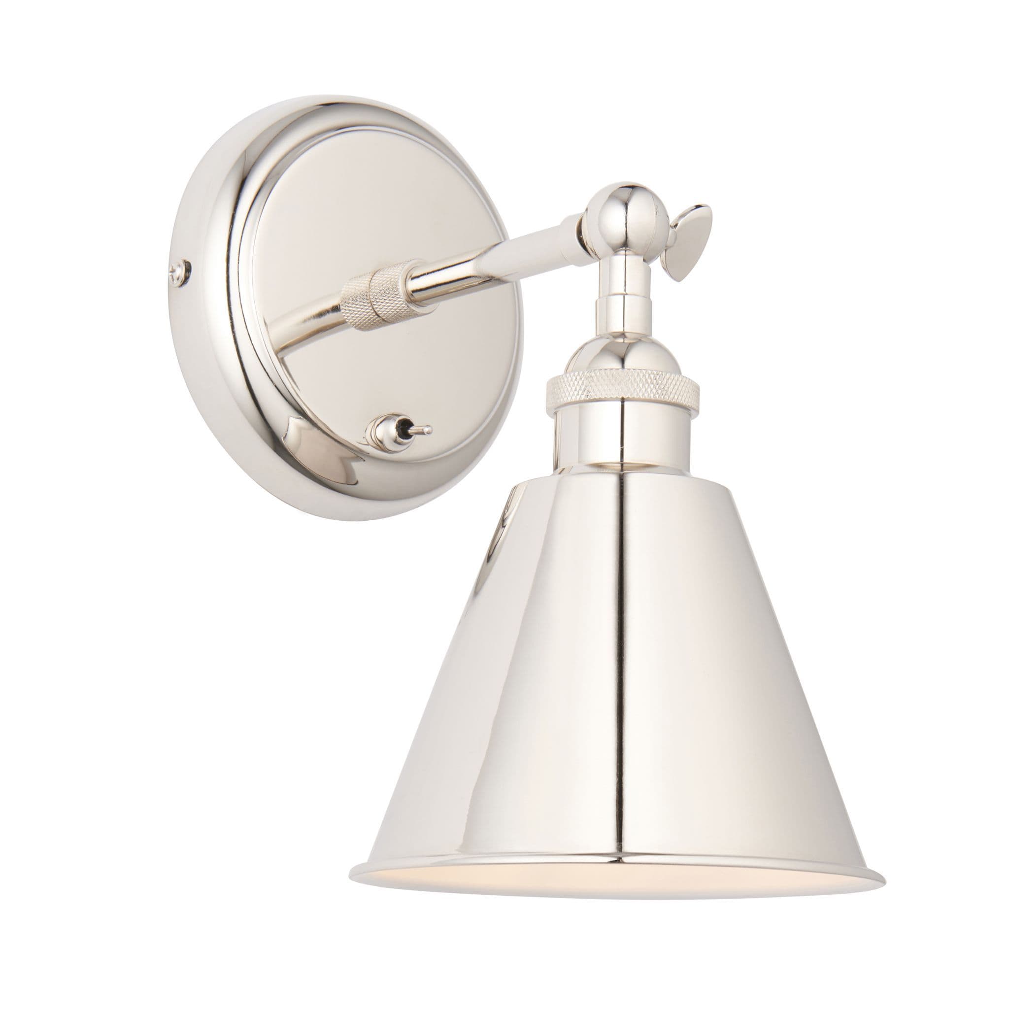 Nickel Sconce With On Off Switch Industrial Wall Lamp Black Sconce
