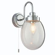 Hampton Bathroom Wall Light in Polished Chrome and a Clear Glass Shade, Switched IP44 - ENDON 76304