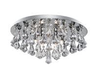 Hanna 2 Medium 6 Light Flush Fitting in Polished Chrome and Crystal - SEARCHLIGHT 3306-6CC