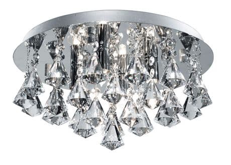 Hanna 2 Small 4 Light  Flush Fitting in Polished Chrome and Crystal - SEARCHLIGHT 3304-4CC