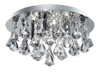 Hanna 2 Small 4 Light Flush Fitting in Polished Chrome and Crystal - SEARCHLIGHT 3304-4CC