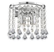 Hanna 2 Wall Light in Polished Chrome with Crystal Drops - SEATCHLIGHT 3302-2CC