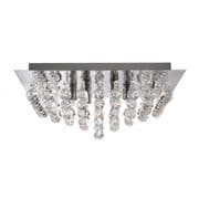 Hanna 3 Small 4 Light Square Flush Fitting in Polished Chrome and Crystal - SEARCHLIGHT 6404-4CC