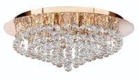 Hanna Large Flush Fitting in Gold with Clear Crystal Droplets - SEARCHLIGHT 3408-8GO
