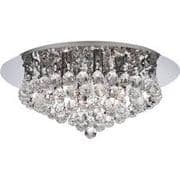 Hanna Medium 6 Light Flush Fitting in Polished Chrome and Crystal - SEARCHLIGHT 3406-6CC