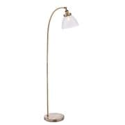 Hansen Floor Lamp in Antique Brass with a Clear Glass Shade - ENDON 77860