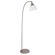 Hansen Floor Lamp in Brushed Silver with a Clear Glass Shade - ENDON 91741