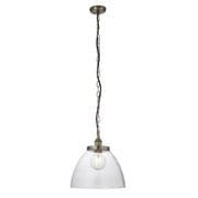 Hansen Grand Single Pendant in Brushed Silver with a Clear Glass Shade - ENDON 106896