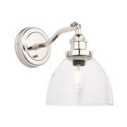 Hansen Wall Light in Polished Chrome with a Glass Shade - ENDON 97589