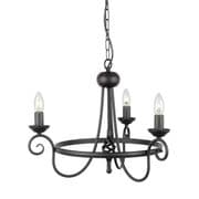 Harlech 3 Light Medieval Style Fitting in a Black Finish - ELSTEAD HR3A/BLACK