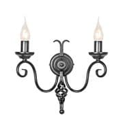 Harlech Medieval Style Double Wall Light in a Black Finish - ELSTEAD HR2/A BLK