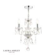 Harriet 3 Light Chandelier in Polished Chrome & Crystal Glass Decoration - Laura Ashley LA3691062-Q