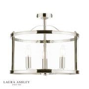 Harrington 3 Light Semi-Flush in Polished Chrome with Clear Glass - Laura Ashley LA3756310-Q