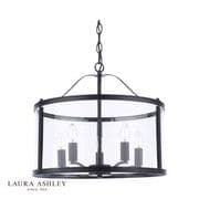 Harrington 5 Light Pendant in a Matt Black Finish with Clear Glass - Laura Ashley LA3756312-Q