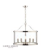 Harrington 5 Light Pendant in a Polished Chrome Finish with Clear Glass - Laura Ashley LA3732127-Q