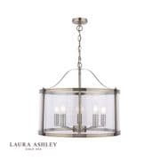 Harrington 5 Light Pendant in an Antique Brass Finish with Clear Glass - Laura Ashley LA3756204-Q