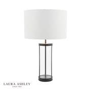 Harrington Large Table Lamp in Matt Black and Glass - Laura Ashley LA3756425-Q