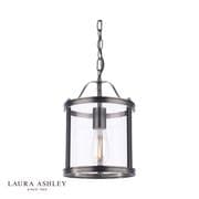 Harrington Single Pendant in a Matt Black Finish with Clear Glass - Laura Ashley LA3756314-Q