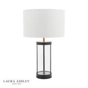 Harrington Small Table Lamp in Matt Black and Glass - Laura Ashley LA3756428-Q