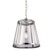 Harrow Medium Single Pendant in Polished Nickel with Clear Seeded Glass - FEISS FE/HARROW/P/M