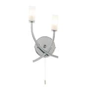 Havana Double Wall Light in Polished Chrome with Frosted Glass Shades, Switched - ENDON 146-2CH