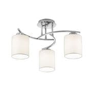 Hawes (down) 3 Light Fitting in Polished Chrome complete with Fabric Shades