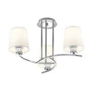 Hawes (up) 3 Light Fitting in Polished Chrome complete with Fabric Shades
