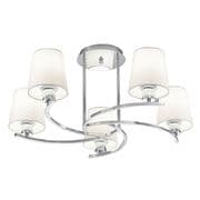 Hawes (up) 5 Light Fitting in Polished Chrome complete with Fabric Shades