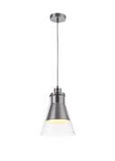 Hebridean Single Pendant in Polished Chrome and Clear Glass