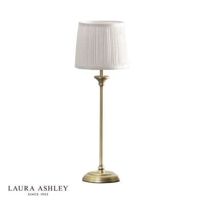Hemsley Touch Table Lamp in Antique Brass with an Ivory Shade, Switched - Laura Ashley LA3756320-Q