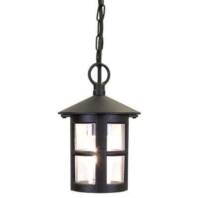 Hereford Die-Cast Aluminium Porch Lantern (Chain) in a Black Finish IP43 Rated - ELSTEAD BL21B