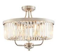 Honfleur 3 Light Fitting in Polished Chrome and Cut Glass Crystal