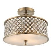 Hudson 3 Light Fitting in Antique Brass with Crystal Decoration - ENDON 70558