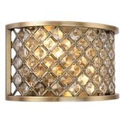 Hudson Antique Brass and Crystal Wall Light - ENDON 70559