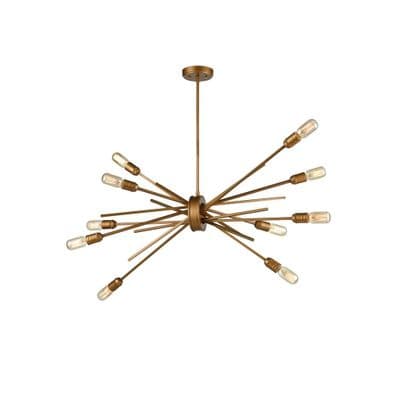 Ilford 10 Light Adjustable Multi-Arm Fitting in an Antique Gold Finish