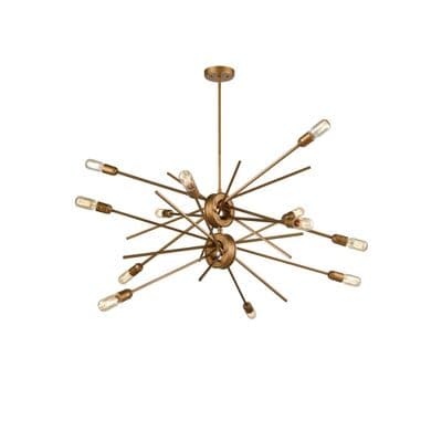 Ilford 12 Light Adjustable Multi-Arm Fitting in an Antique Gold Finish