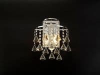 Ince Wall light in Polished Chrome and Crystal, Switched