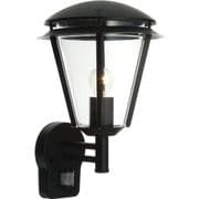 Inova Outdoor PIR Wall lantern in Black with a Clear Lens IP44 - SAXBY 49946