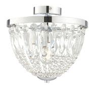 Iona Bathroom Flush Fitting in Polished Chrome with Crystal Decoration, IP44 Rated - ENDON 96005