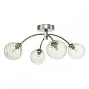 Izzy 4 Light Flush in Polished Chrome with Clear Twisted Glass - där IZZ0450-03