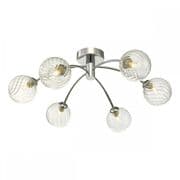 Izzy 6 Light Flush in Polished Chrome with Clear Twisted Glass - där IZZ0650-03