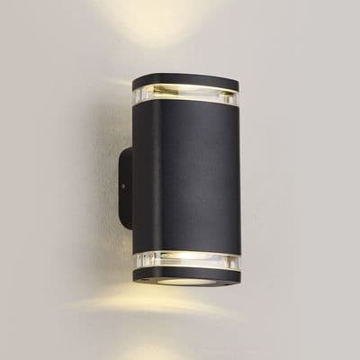 Jacob Up & Down Outdoor Wall Light in a Matt Black Finish IP54 Rated